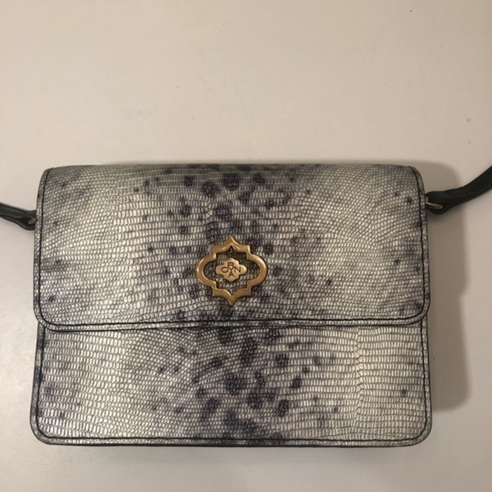 Oryany Python Embossed Leather Black Crossbody Bag - image 2